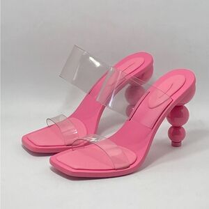 CULT GAIA Vita Vinyl Stacked Heel Mules size 37.5